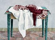 Table with Red And White 1981 22x30